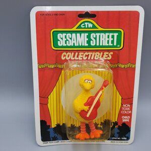 Sesame Street Big Bird Pvc Figure with Red Guitar Tara Toy 3 inch